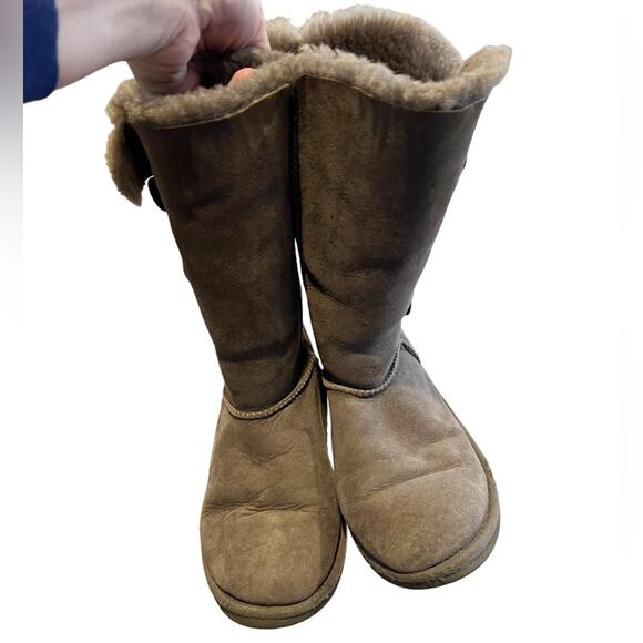 UGG BAILEY BUTTON‎ TRIPLET tall Gray Size 4 - Picture 5 of 7